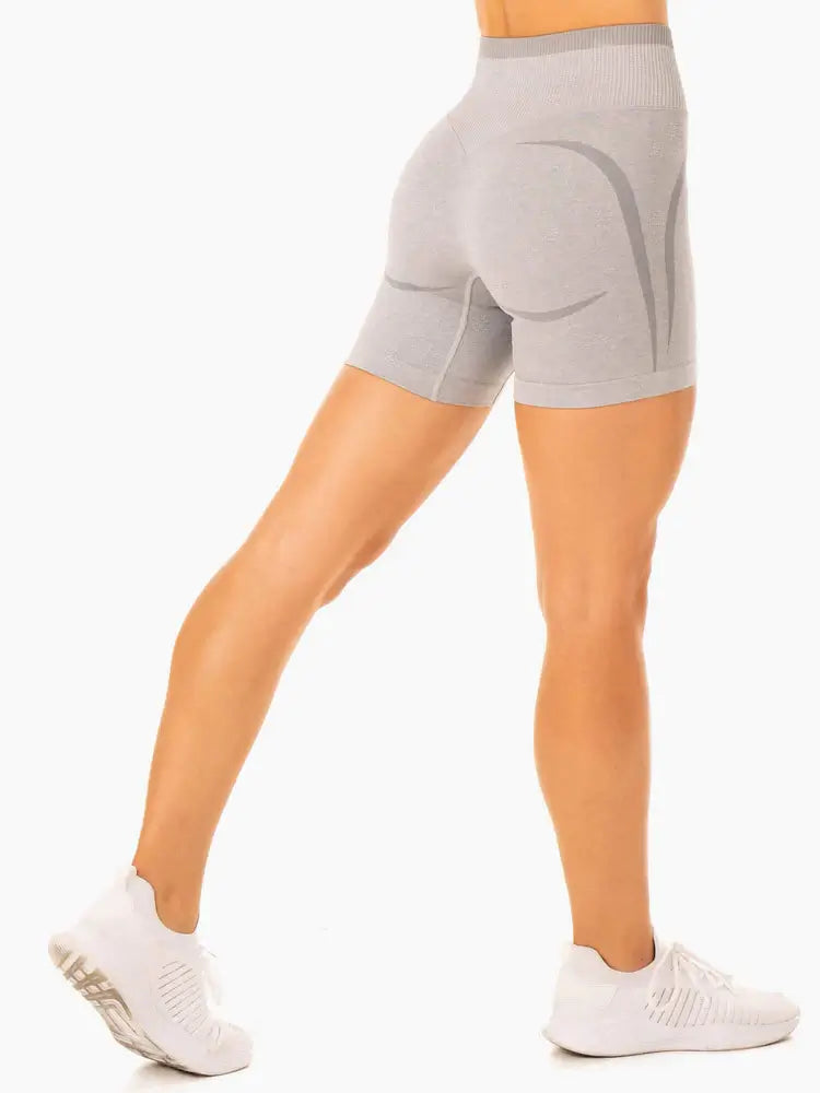 EXCEL SEAMLESS HIGH WAISTED SHORTS - Grey Marl